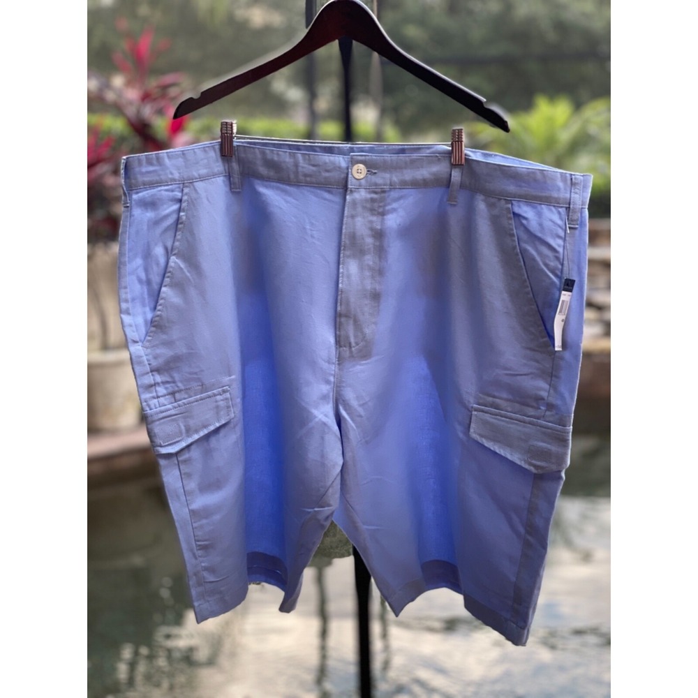 Sean John Linen-Blend Cargo Shorts 46B Relaxed Fit Pockets NWT